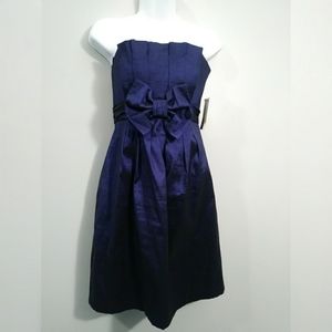 Jessica McClintock navy strapless cocktail dress sz 8 NWT